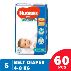 Huggies Dry Belt Diaper Small (S) 60pcs (4-8kg)