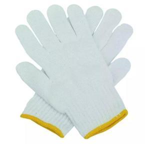Knitted Cotton Safety Hand Gloves for Construction Work, Welding, machine run, Bike Riding, Cycling, Gardening, Heavy Work. 1 pair Pure White High Quality Hand Gloves.