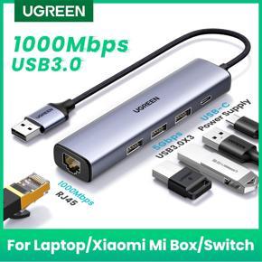 UGREEN USB Ethernet Adapter 1000Mbps USB3.0 Ethernet HUB USB HUB for Laptop Xiaomi Mi Box Computer Network Card Ethernet Adapter