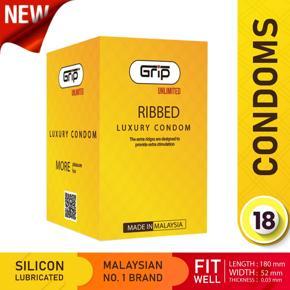 Grip Unlimited Ribbed condom for Men (6 pack)