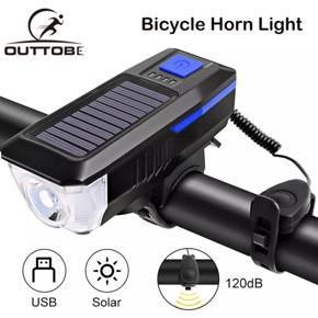 Outtob Bike Light Solar Lights USB Charging