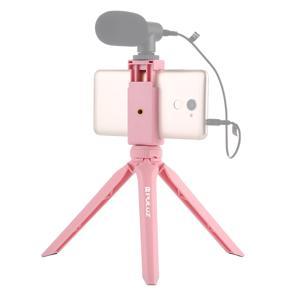 PULUZ Pocket Plastic Tripod Mount with Clamp(Pink)