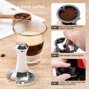 ARELENE 51mm Tamper Handmade Coffee Pressed Powder Hammer Espresso Maker Cafe Barista Tools Machine Accessories with Brush