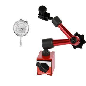 Metal Round Dial Indicator and Mini Flexible Magnetic Base Holder Bracket Tool Kit