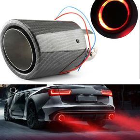 Universal Car Modified Exhaust Muffler Tip Tail Pipe Red LED Flaming Luminous-Silencer Turbo Sport