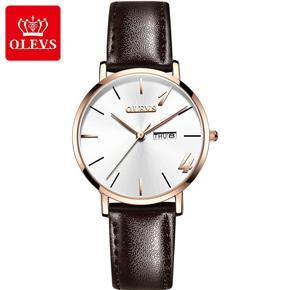 OLEVS Women For Watch Elegant Leather Wristwatch Waterproof Stainless Fashion Luxury Ladies Quartz - 2863