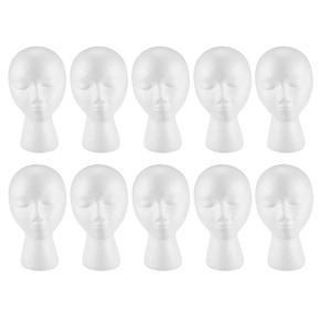 XHHDQES 10X Styrofoam Foam Mannequin Wig Head Display Hat Cap Wig Holder White Foam Head