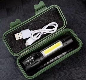 USB Newest Design Charging Powerful Flashlight Lamp + Battery + box