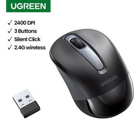 UGREEN Mouse Wireless Ergonomic Shape Silent Click 2400 DPI For MacBook Tablet Computer Laptop PC Mice Quiet 2.4G Wireless Mouse