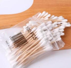 Wooden Stick Cotton Buds (100Pcs) - 100% Pure Cotton