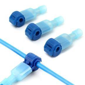 Electrical T Tap Electrical Wire Connectors of 5 Pcs Male and Female Butt Terminal Crimp Wire(Blue)