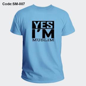 Yes I`M Muslim Sky Half Sleeve T-Shirt For Men