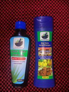 Pack of 2 (Pure Aloe Vera hair oil + shampoo) for long and hair growth
