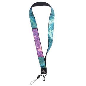 Fashion Double Color Sequins Broadband Fabric Adjustable Mobile Phone Lanyard for iPhone 11 Xs Lanyard Neck Strap Hang Rope