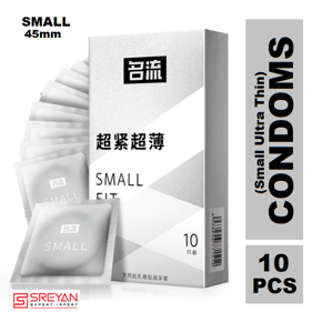 G Small Condom Super Ultra Thin Plain Silver Condoms - 10Pcs Pack