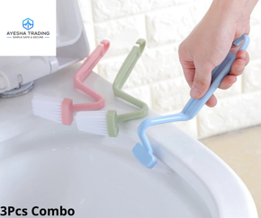 S-shaped Multi function brush 3 PcsSoft bristled toilet Kitchen brush