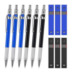 BRADOO- 6 Pieces Carpenter Pencils with 72 Pieces Marker Refills, for Draft Drawing, Carpenter, Crafting, Art Sketching