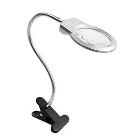 Pro Flexible Hands Free Magnifying Glass Desk Lamp Bright LED Lighted Magnifier with Clamp for Reading Diamond Painting Cross Stitch