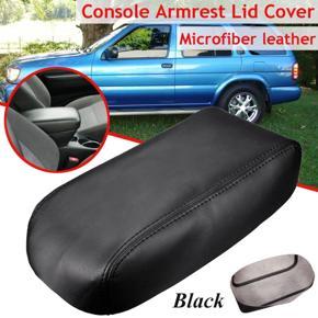 Center Console Armrest Lid Cover Microfiber Leather For Nissan Pathfinder 96-04 - Black