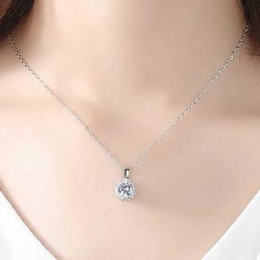 sliver color crystal zircon invisible pendant necklace for women transparent fishing line chain