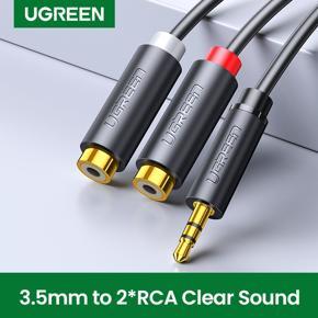 Ugreen 3.5mm Male to 2RCA Female Jack Stereo AUX Audio Cable Y Adapter for iPhone MP3 Computer Speaker 3.5 RCA Jack Cable