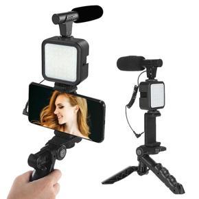 Ay-49 Smartphone Vlogging Kit Wireless Control Photography Fill Light With Tripod Stand Microphone For Tiktok Youtube Conference - Ring Light