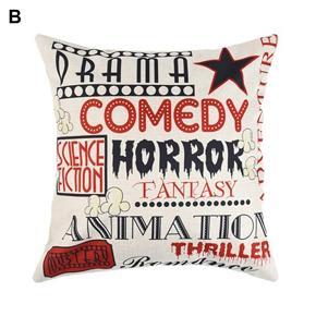 Fashion Cinema Pattern Letters Cushion Cover Home Sofa Decor Throw Pillow Case