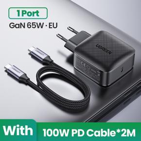 UGREEN USB-C Charger 65W [GaN Tech] PD Fast Charging for MacBook Pro Air, iPad Pro, iPhone 11 Pro Max XR XS SE, Galaxy Note20/S20/S10/Note10, Pixel, Nintendo and More