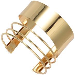 Metal Coil Open End Cuff Bracelet for Women, Mother's Day Gift Birthday Gifts ( Gold Color)