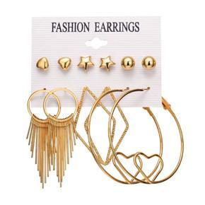 Fashion Statement Alloy heart ball tassel Stud Earrings Set for Women Vintage Earring