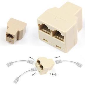 RJ45 Ethernet LAN Network Y Splitter 2 Way Adapter