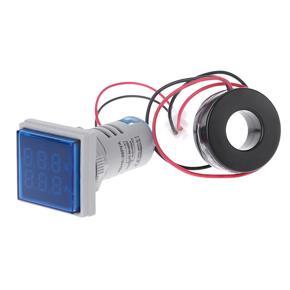 Mini Square L-E-D Digital Voltmeter Ammeter sig-nal Light Voltage Current Meter Indicator A-C 60-500V 0-100A