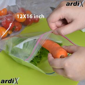 Food Storage Zip Lock Bag 12 X 16 Inch 10 pcs Food Grade Resealable Clear Plastic Zipper Poly Bag Plastic Storage Packet for Food Freezing Jewelry Clothes Business Card Docs Candy Cookies Snacks Vitam
