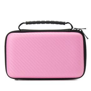 Carbon Fiber EVA Hard Carrying Case Cover Handle Bag For Nintendo New 2DS LL/XL pink - Pink