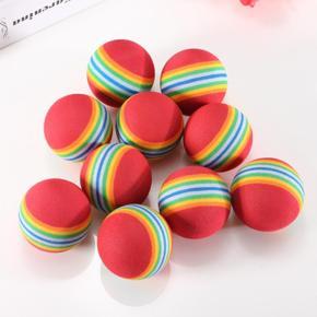 10 Pcs Golf Swing Training Aids Indoor Practice Sponge Foam Tennis Balls Rainbow -