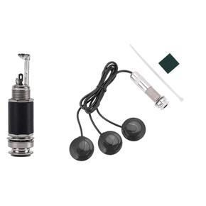 1pc 1/4 Inch 6.35mm Acoustic Electric Guitar Bass Output Jack & 3X Guitar Pickup Piezo Pickup Transducer