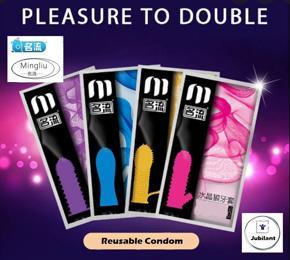 Mingliu 01 Pc/Pack Reusable TPE Condom for Extra Pleasure