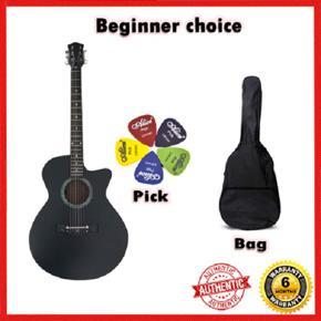 2023 Best Beginner choice Premium Acoustic Guitar + Bag + Picks - Black
