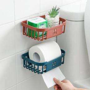 1 Pcs self adhesive Bathroom Waterproof Tissue Box Plastic Bath Toilet Paper Holder Wall Mounted Paper Storage Box Double Layer Napkin Dispenser Kitchen Accessories tools