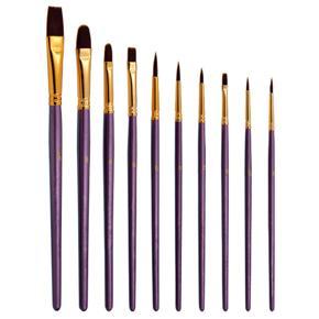 10pcs Paint Brushes Set Kit Artist Paintbrush Multiple Mediums Brushes with Nylon Hair for Artist Acrylic Aquarelle Watercolor Gouache Oil Painting for Great Art Drawing Supplies