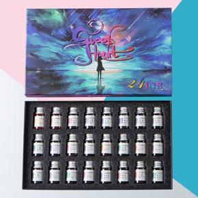 Crystal glass 24pcs color ink  student stationery net celebrity gift  ink set