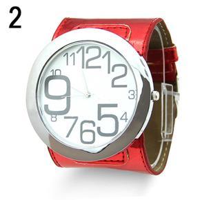 Men Women Luxury Sport Faux Leather Big Marker Analog Quartz Wrist Watch