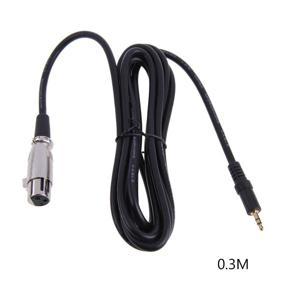 New Xlr 3 Pin Female To Right Angle 1/8 Xlr3f To Right Angle 3.5 Trs-black 0.3m