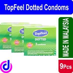 Top Feel Dot Pattern Comfortable Condom For Men - 3 x 3 = 9 pcs