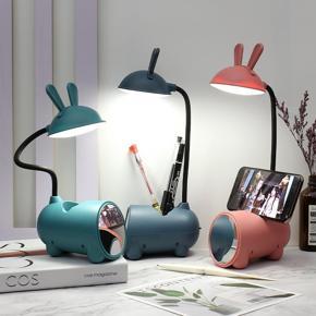 2022 NEW USB Charging Desk Lamp Students Learn To Bring A Pen Holder Mirror Touch Desk Lamp LED Dimming Night Light