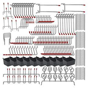 228 Pcs Pegboard Hooks Assortment with Metal Hooks Sets, Pegboard Bins, Peg Locks for Organizing Storage System Tools