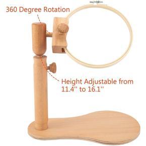 Rotated Adjustable Embroidery Frame Stand with 6.7 Inch Embroidery Hoops- Cross Stitch Hoop Stand Embroidery Hoop Holder