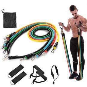 Fitness Home Gym 5 Rubber Tubes Fitness Strength Training Power Resistance Bands JT-003, Chest Flexor / Muscle Pulling Exerciser / Muscle Workout Stretcher Home Fitness Equipment for Men & Women