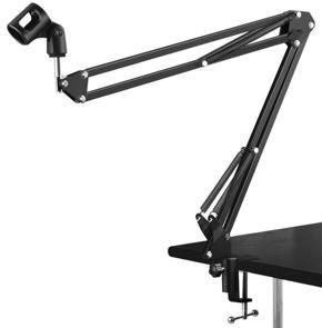 Professional Record Microphone Stand Suspension Scissor Arm For Dynamic and Condenser Mic (Black)