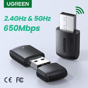 UGREEN Wifi Adapter 1300Mbps 5Ghz & 2.4GHz Dual Band USB Wifi for Laptop Desktop USB Ethernet Adapter Network Card Wifi Dongle